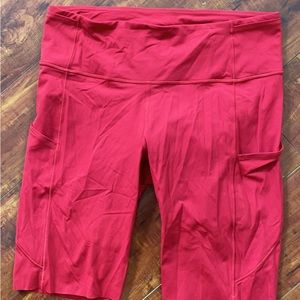 Lululemon 10” red bike shorts